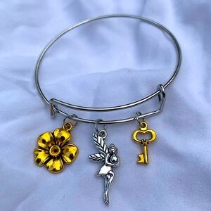 Brand New! Handmade! Adjustable Charm Bangle Bracelet!
